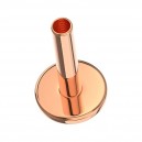 Rose Gold Plated 925 Silver Internal Thread Piercing Stud Bar