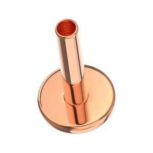 Rose Gold Plated 925 Silver Internal Thread Piercing Stud Bar