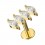 Helix-Piercing Stahl 316L Golden Parallel 4 Strass Marquise Wei&szlig;
