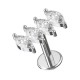Helix-Piercing Stahl 316L Metallisiert Parallel 4 Strass Marquise Weiß