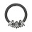 Daith-Piercing Clicker Eloxiert Schwarz 3 Strass Marquise Wei&szlig;
