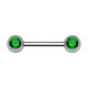 Piercing Pezón Acero Quirúrgico 316L Dos Strass Verde Oscuro