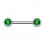 Nipple-Piercing Chirurgenstahl 316L Zwei Strass Dunkelgr&uuml;n