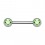 Nipple-Piercing Chirurgenstahl 316L Zwei Strass Hellgr&uuml;n
