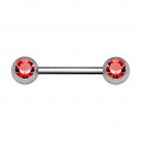 Nipple-Piercing Chirurgenstahl 316L Zwei Strass Rot