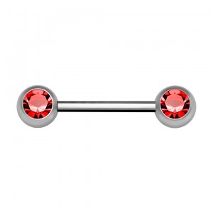 Nipple-Piercing Chirurgenstahl 316L Zwei Strass Rot