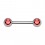 Nipple-Piercing Chirurgenstahl 316L Zwei Strass Rot