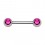 Nipple-Piercing Chirurgenstahl 316L Zwei Strass Dunkelrosa