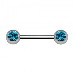 Nipple-Piercing Chirurgenstahl 316L Zwei Strass T&uuml;rkis