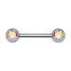Nipple-Piercing Chirurgenstahl 316L Zwei Strass Mehrfarbig