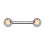 Nipple-Piercing Chirurgenstahl 316L Zwei Strass Mehrfarbig