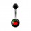 Black Acrylic Navel Belly Button Ring w/ Cherries