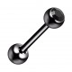 Piercing Lengua Acero 316L Anodizado Negro con Strass Negro