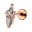 Helix-Piercing Stahl 316L Eloxiert Gold Rosa Raute & Birne 6 Strass