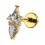 6 Strass Lozenge & Pear Golden Anodized 316L Steel Helix Ring