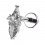 Piercing Hélix Acier 316L Métallisé Losange & Poire 6 Strass