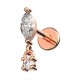 Piercing Hélix Acier 316L Anodisé Rose Doré Strass Marquise & Pendentif Rond