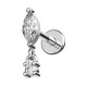 Piercing Hélix Acier 316L Métallisé Strass Marquise & Pendentif Rond