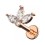 Knorpel-Piercing Gold Rosa Fl&uuml;geln 1 und 3 Strass Marquise Wei&szlig;e