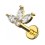 Piercing Knorpel Golden Flügeln 1 und 3 Strass Marquise Weiße