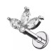 Piercing Cartilage Métallisé Ailes 1 et 3 Strass Marquises Blancs