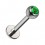Labret-Piercing Stecker Titan Grad 23 Kugel Strass CZ Dunkelgr&uuml;n