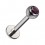 Labret-Piercing Stecker Titan Grad 23 Kugel Strass CZ Lila