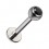 Labret-Piercing Stecker Titan Grad 23 Kugel Strass CZ Schwarz