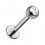 Piercing Labret Stecker Titan Grad 23 Kugel Strass CZ Weiß