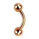 Bauchnabelpiercing Zwei Kugeln 5 mm Eloxiert Golden Rosa