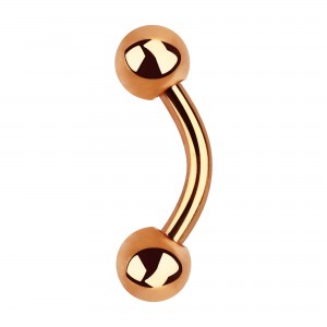 Piercing Ombligo Dos Bolas 5 mm Anodizado Rosa Dorado