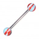 Blue / Red Candy Acrylic Tongue Bar Ring