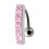 Umgekehrtes Bauchnabelpiercing Silber 925 Stange 5 Hellrosa Quadrat Strass