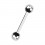Augenbrauenpiercing Straight Chirurgenstahl 316L Zwei Kugeln