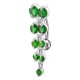 Piercing Nombril Inversé Argent 925 Dangling 9 Strass Ronds Verts