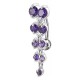 Piercing Nombril Inversé Argent 925 Dangling 9 Strass Ronds Violets