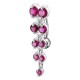 Piercing Nombril Inversé Argent 925 Dangling 9 Strass Ronds Roses