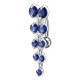Piercing Nombril Inversé Argent 925 Dangling 9 Strass Ronds Bleus