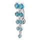 Piercing Nombril Inversé Argent 925 Dangling 9 Strass Ronds Turquoises