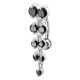 Piercing Nombril Inversé Argent 925 Dangling 9 Strass Ronds Noirs