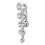 Piercing Nombril Inversé Argent 925 Dangling 9 Strass Ronds Blancs