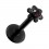 Piercing Labret Push-Fit Acero 316L Anodizado Negro Flor Strass Púrpura