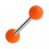 Piercing Langue Acrylique Néon Orange Deux Boules