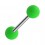 Piercing Langue Acrylique Néon Vert Deux Boules