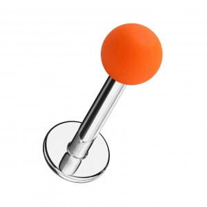Piercing Labret / Tragus Acrylique Orange Néon Boule