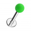 Neon Green Acrylic Labret / Tragus Piercing Stud Ring w/ Ball