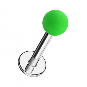 Neon Green Acrylic Labret / Tragus Piercing Stud Ring w/ Ball
