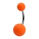 Piercing Nombril Acrylique Orange Néon Boules