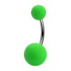 Piercing Nombril Acrylique Vert Néon Boules