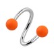 Helix-Piercing Spirale Acryl Neon Zwei Orange Kugeln